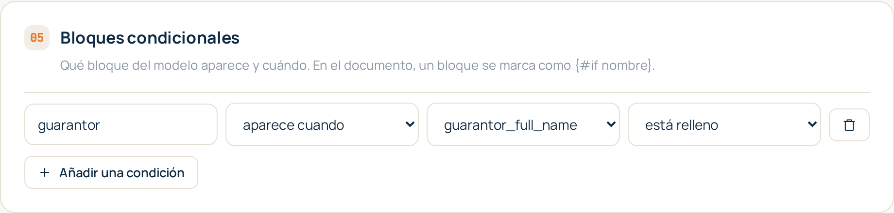 Una plantilla en lugar de cinco
