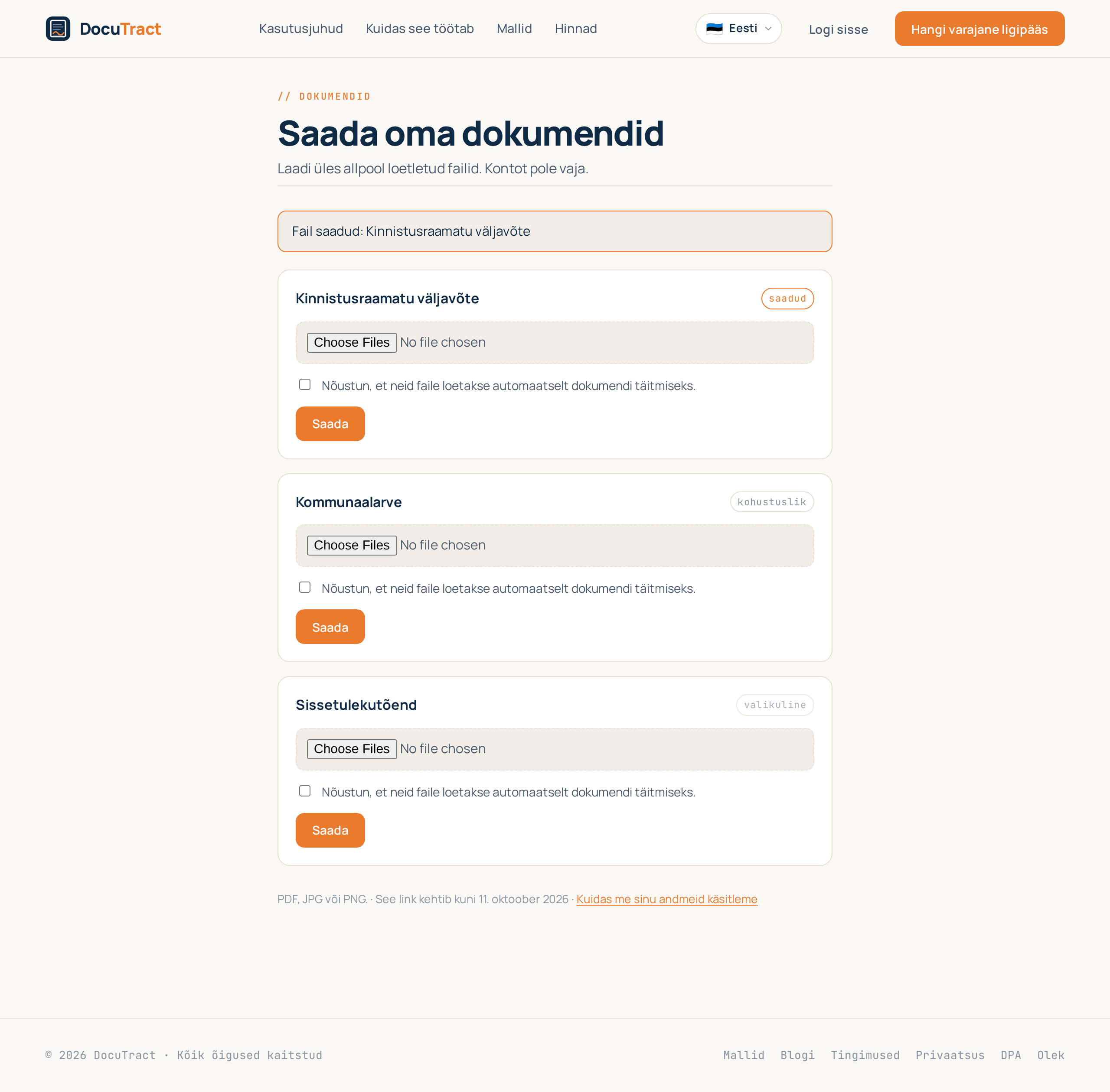 Saada link, selle asemel et faile taga ajada