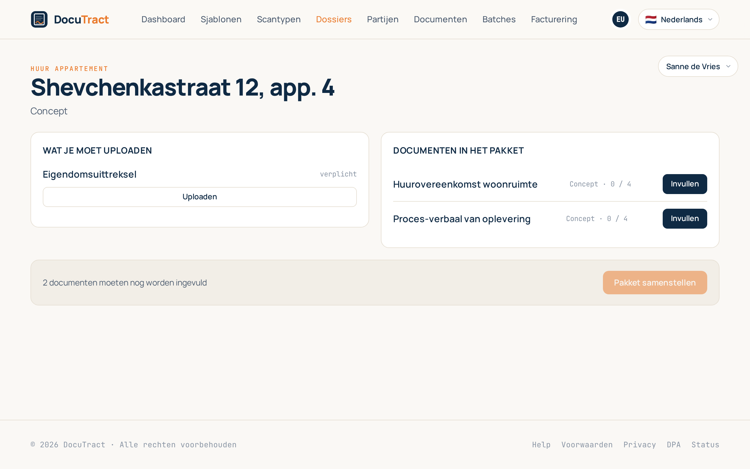 Eén set scans, meerdere documenten