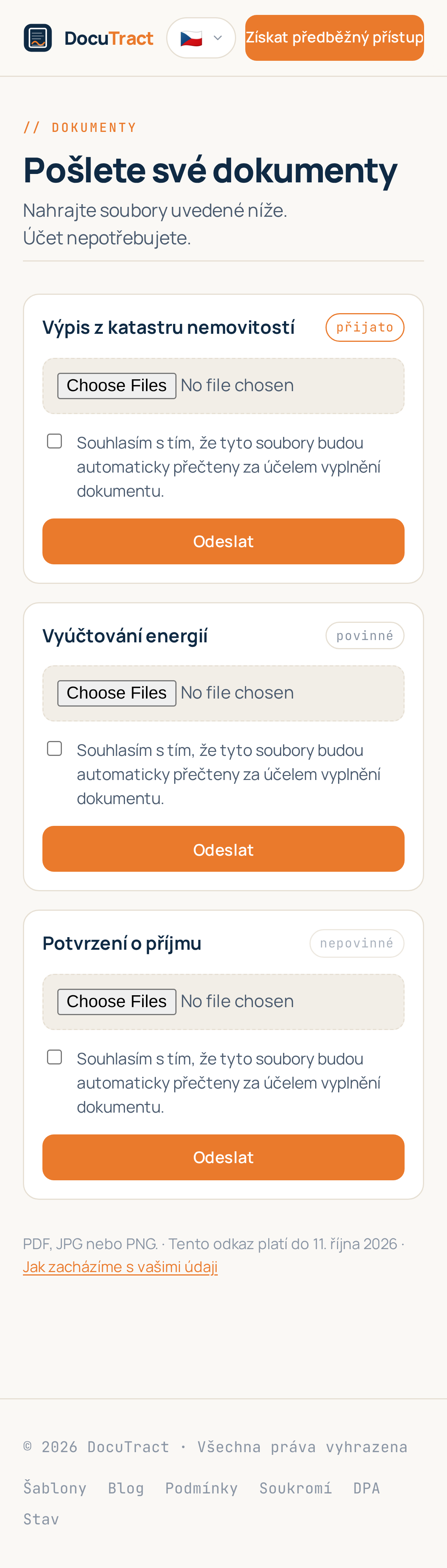 Stejná stránka v telefonu