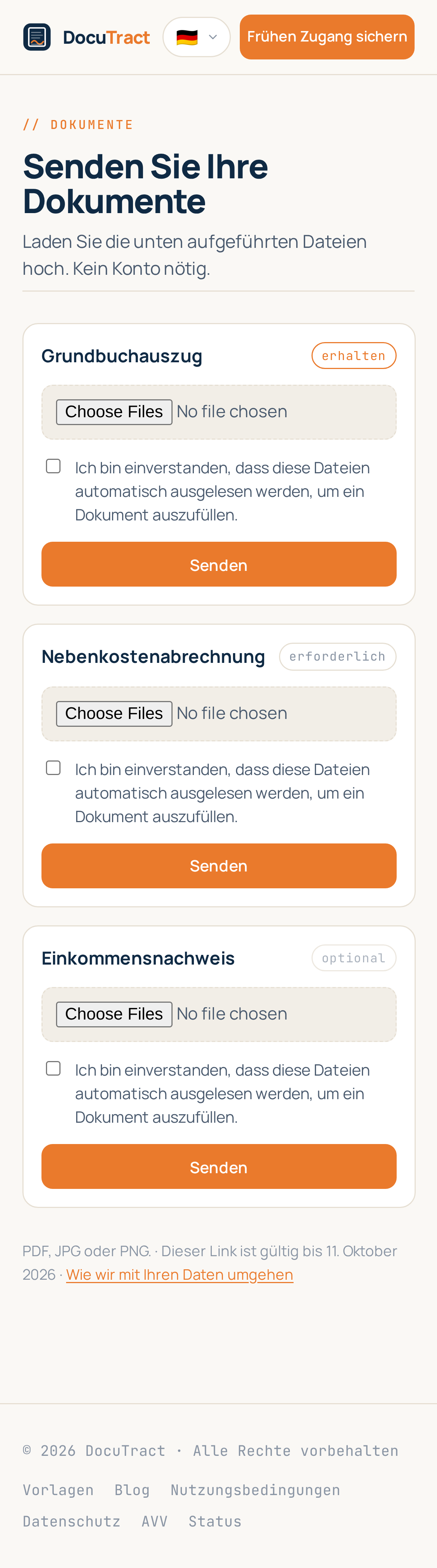 Dieselbe Seite auf dem Handy