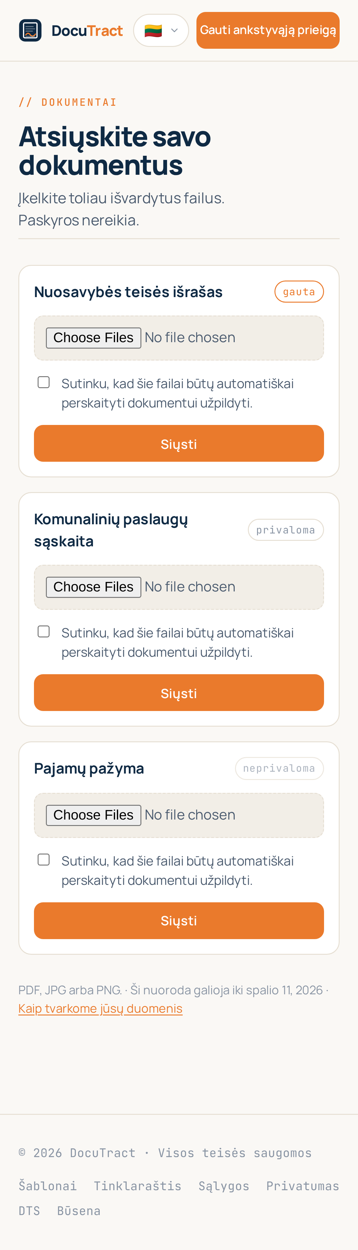 Tas pats puslapis telefone