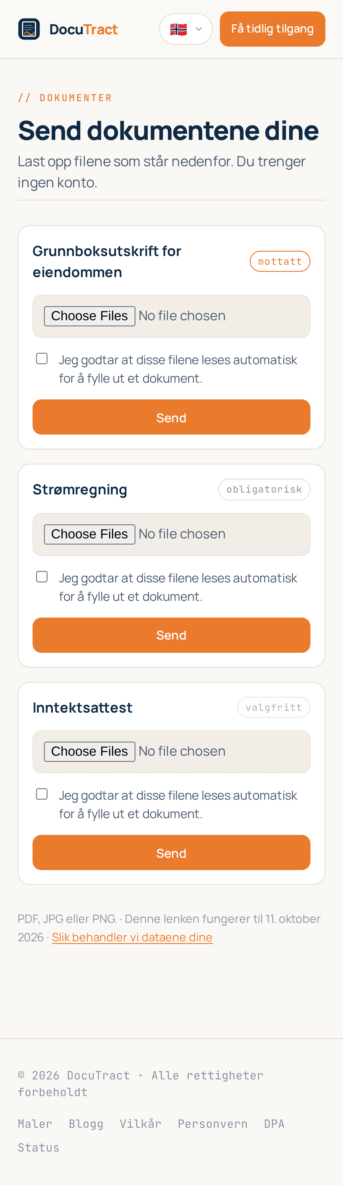 Den samme siden på en telefon