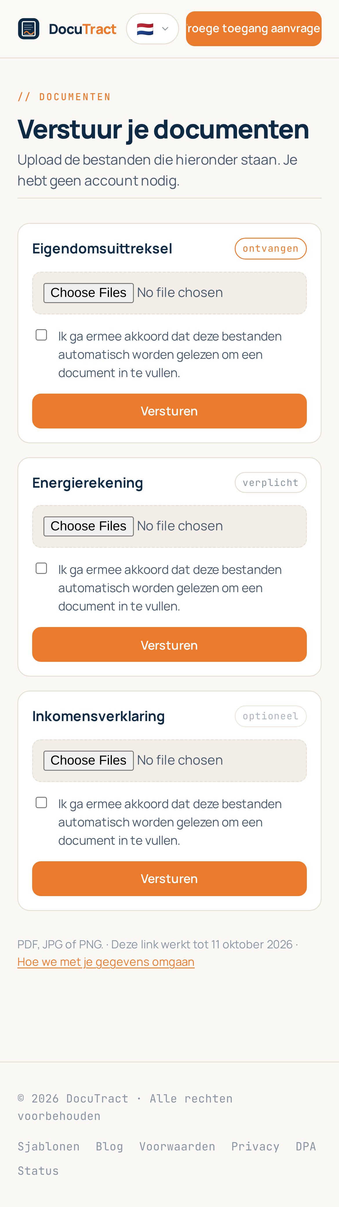 Dezelfde pagina op een telefoon