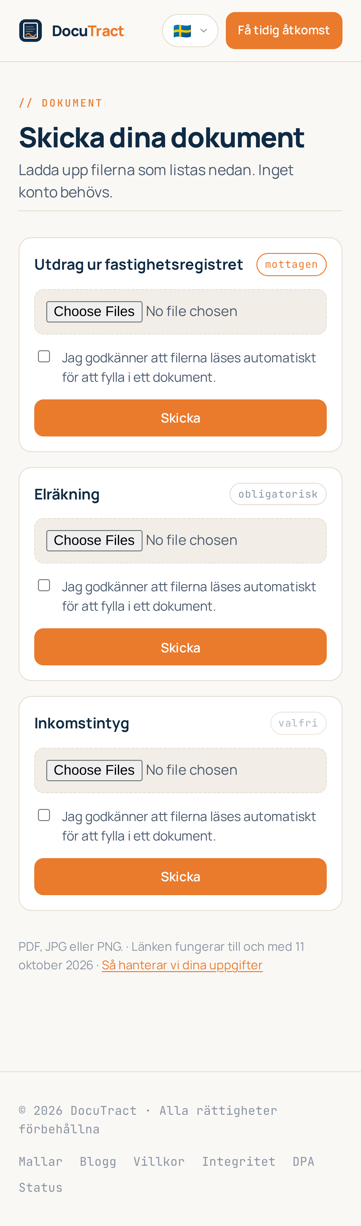 Samma sida i en mobil