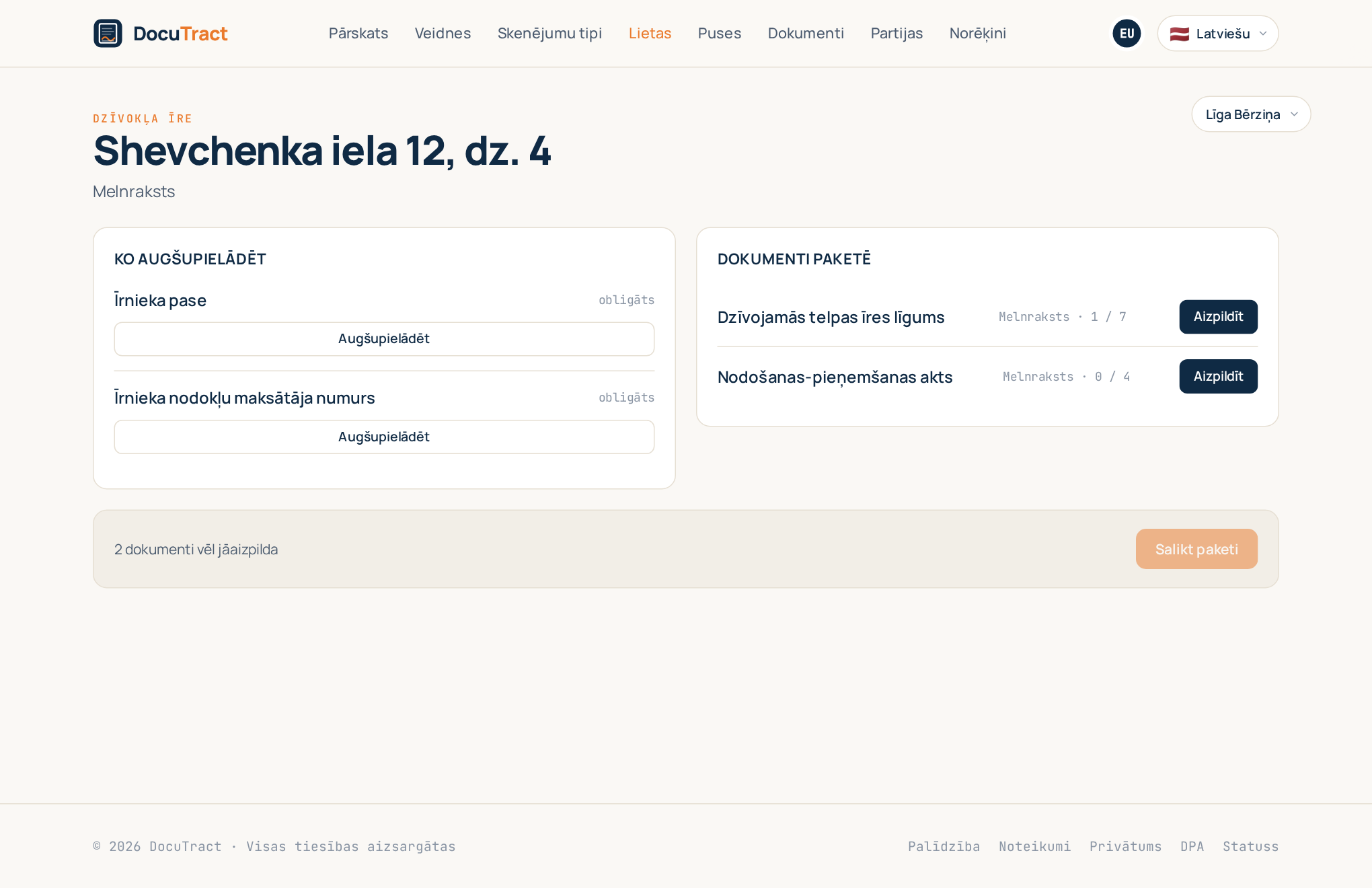 Lieta: kopīgie skenējumi un paketes dokumenti
