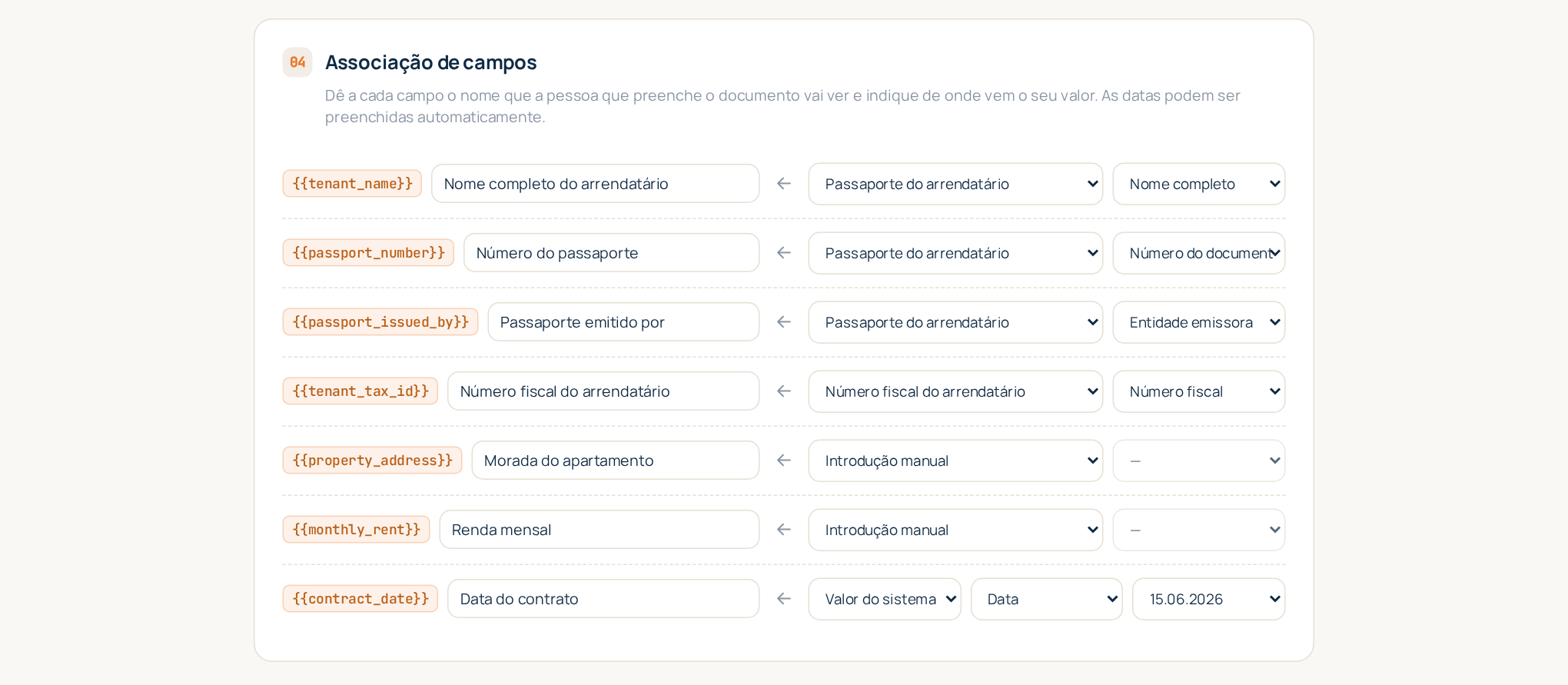O editor de modelos: as digitalizações necessárias e a associação de cada marcador à sua origem