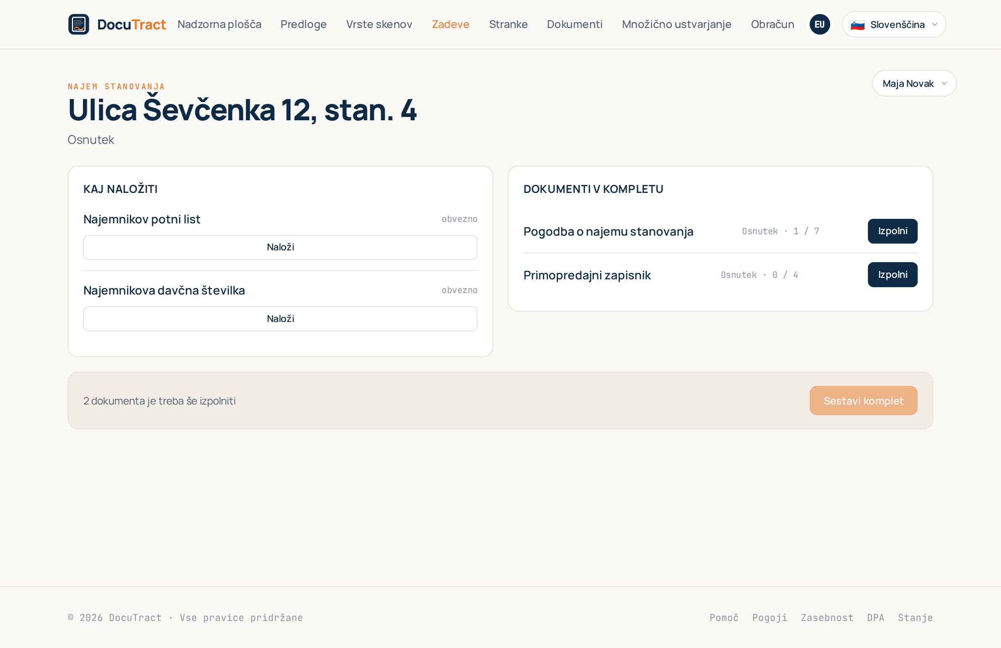Zadeva: skupni skeni in dokumenti kompleta